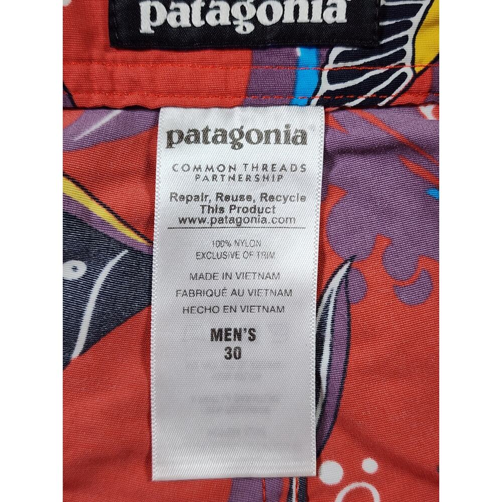 Patagonia Board Swim Trunks Drawstring Side Pocket Mens Size 30 Tropical Fish - Picture 5 of 8